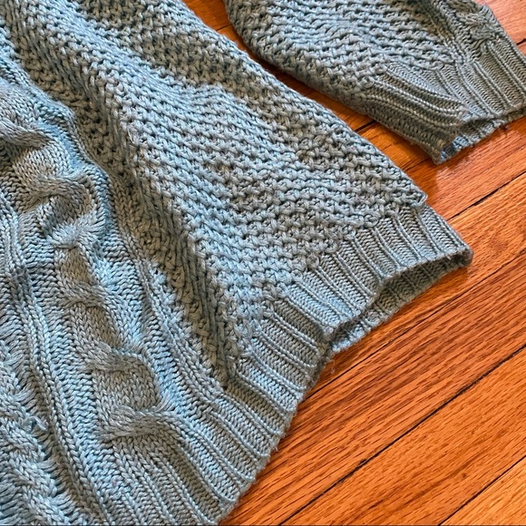 Cable Knit Sweater, Turquoise Blue Oversized Slouchy Fit, Forever 21 - Picture 7 of 16